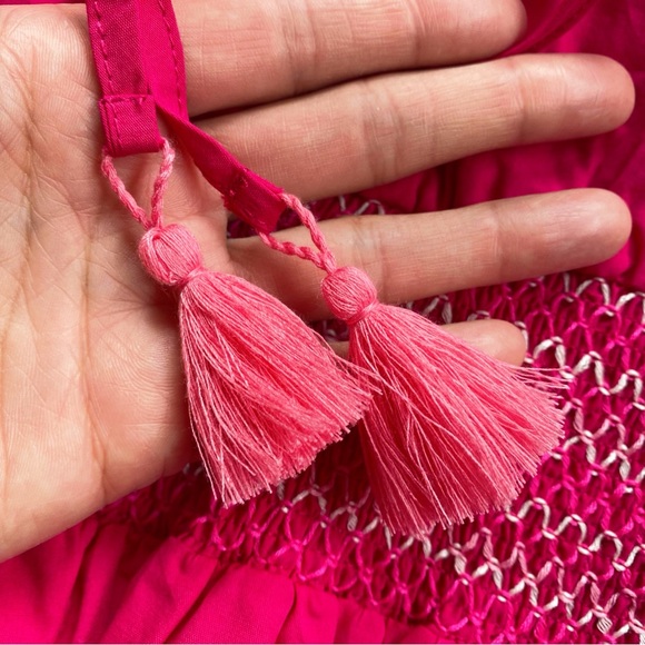 💞 ZARA PINK TASSEL PUFF LONG SLEEVE EMBROIDERED DETAIL MINI DRESS! - Picture 13 of 16